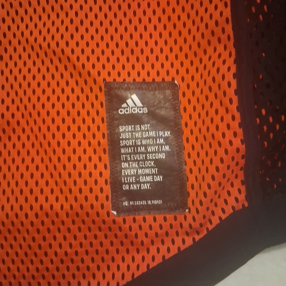Adidas Men’s XL Hooded Running Jacket Full Zip Black Orange Reflective - Picture 8 of 10